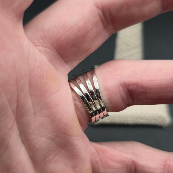 Size 6.5 Sterling Silver Green Spiderweb Turquoise Stone Ring A6601 - Picture 4 of 9